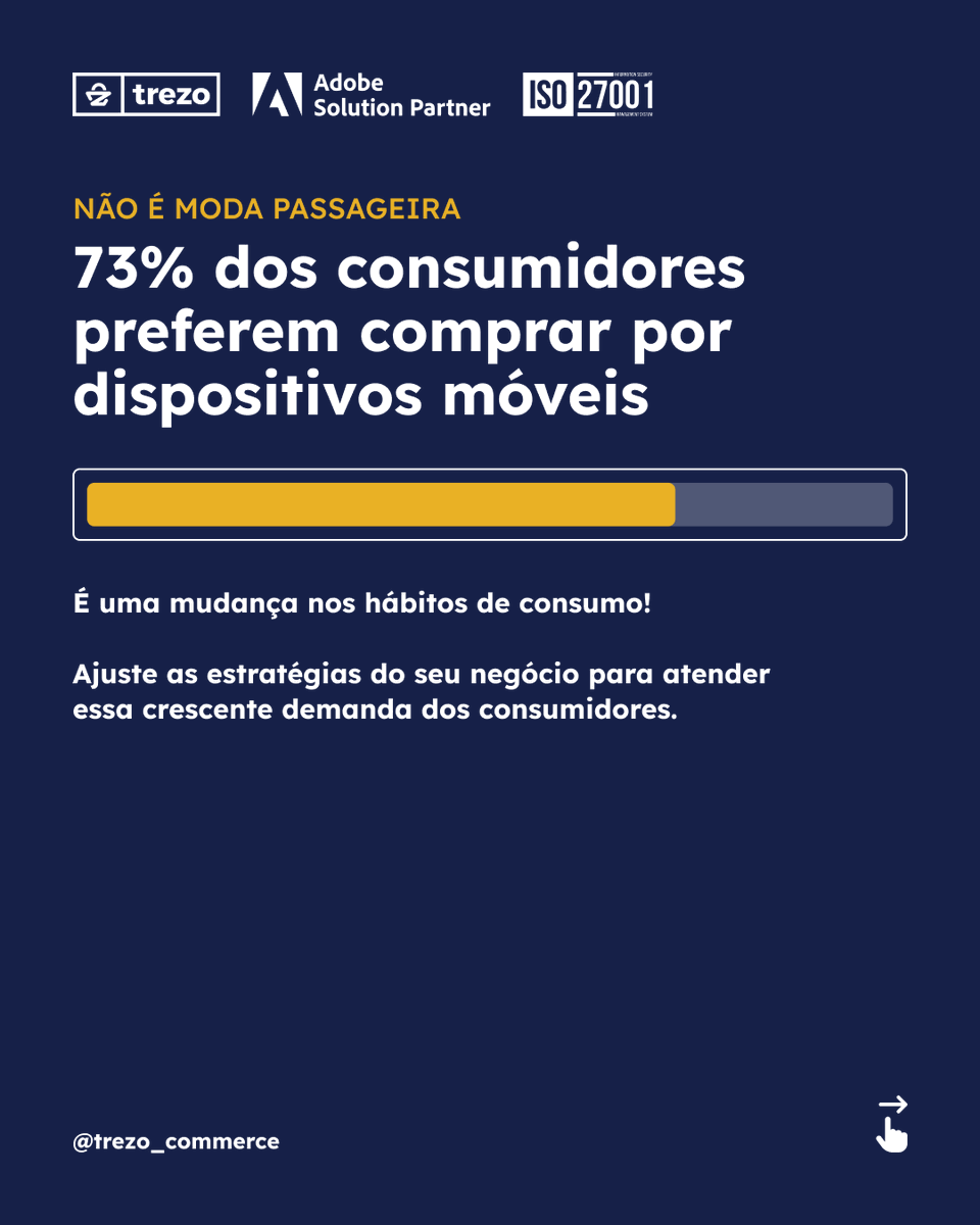 trezo_commerce's tweet photo. Sua loja virtual é otimizada para dispositivos mobile? 🤳

Mas deveria ser... Confira algumas estatísticas e entenda a importância de fazer ajustes na sua operação para atender às necessidades dos consumidores:

#ecommerce #lojavirtual #varejo #varejoonline #mobile https://t.co/MY3la06VdN
