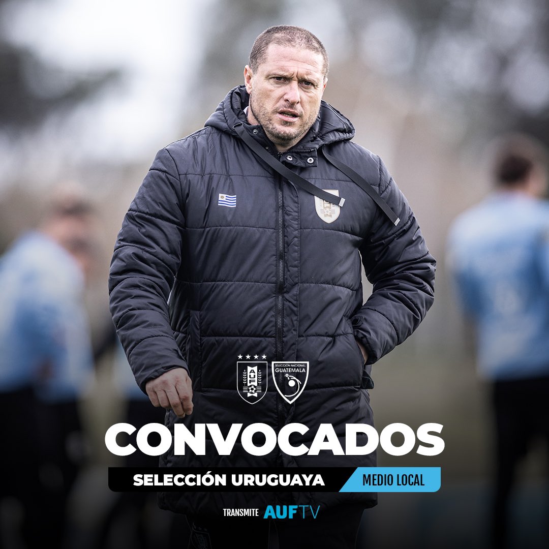 Uruguay's tweet photo. 📋 𝗖𝗢𝗡𝗩𝗢𝗖𝗔𝗗𝗢𝗦 𝗦𝗘𝗟𝗘𝗖𝗖𝗜𝗢́𝗡 𝗟𝗢𝗖𝗔𝗟

Lista de 22 jugadores del fútbol uruguayo citados por Diego Pérez para enfrentar a Guatemala en Miami. 

📺 https://t.co/qVMBrYKoRh 

#ElEquipoQueNosUne https://t.co/AWNcL6ZUvs