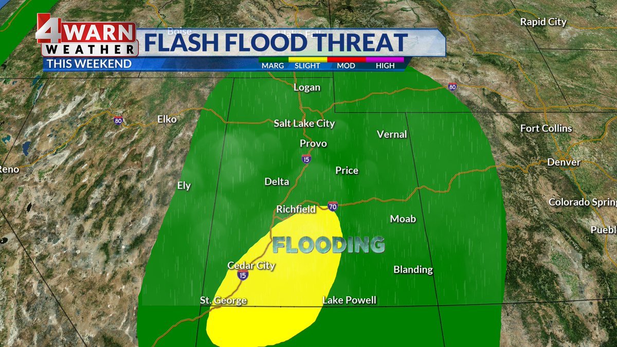 chayneswx's tweet image. #4WARN:
"Please don't become a statistic"

It's what the @NWSSaltLakeCity says to those wanting to hike slot canyons, low lying areas &amp;amp; flood prone spots including @ZionNPS

We have excessive rain, probable flash flooding, a flood watch &amp;amp; strong storms Saturday

@abc4utah