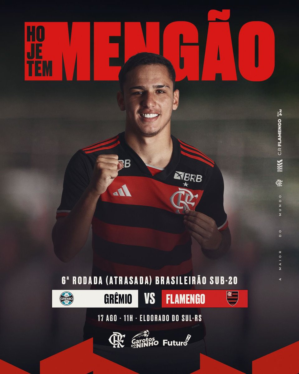 Hoje também tem #GarotosDoNinho do Sub-20!

O Mengão enfrenta o Grêmio pela 6ª rodada atrasada do Brasileirão Sub-20! A bola rola às 11h, em Eldorado do Sul-RS, com transmissão da Grêmio TV, no Youtube. 

#VamosFlamengo!