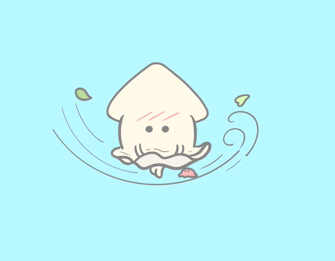 強風でめくれたイカちゃん