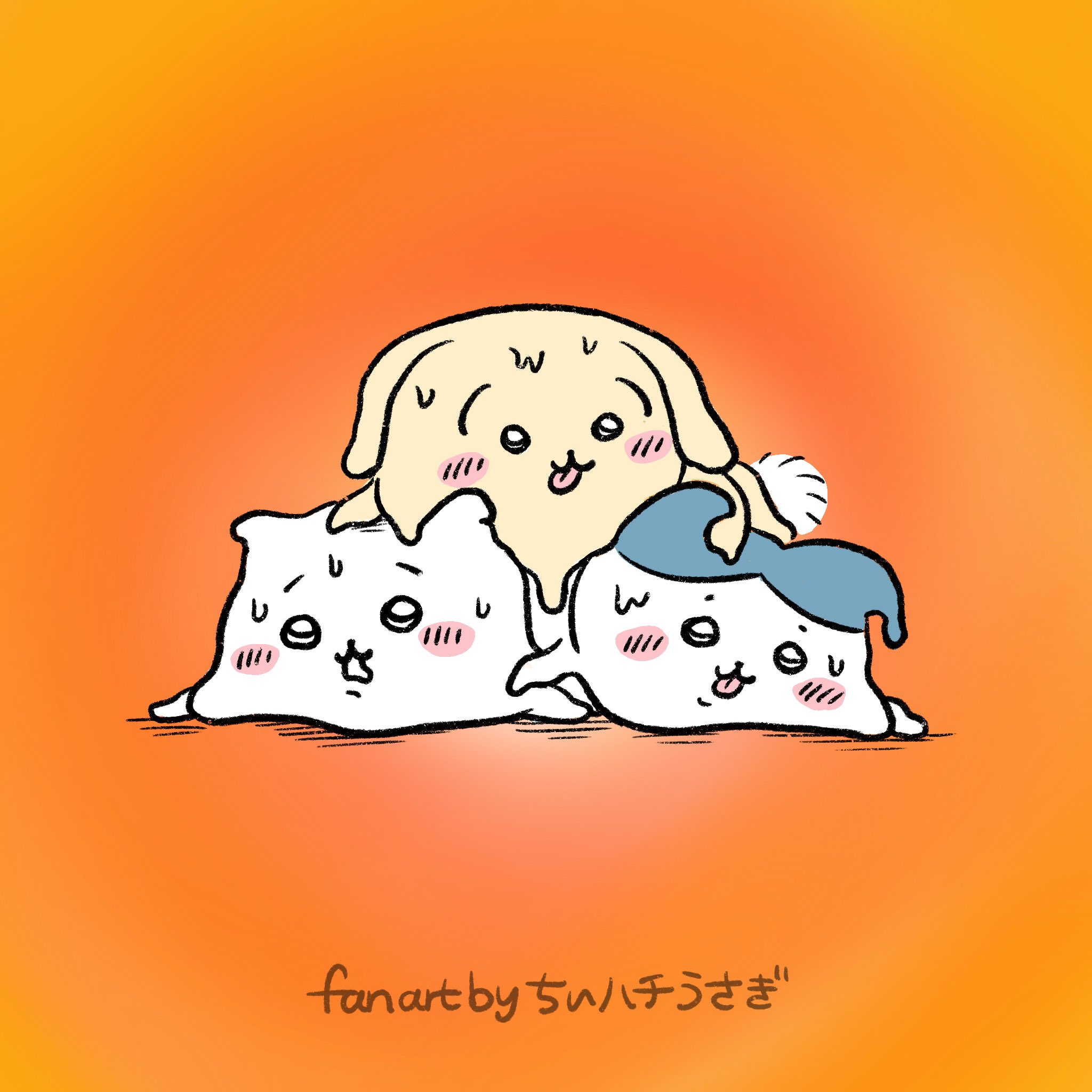 蜂たち　ハチワレ　うさぎ　ちいかわ ちいかわ】ちいかわ・ハチワレ・うさぎのハチさんBIGぬいぐるみ