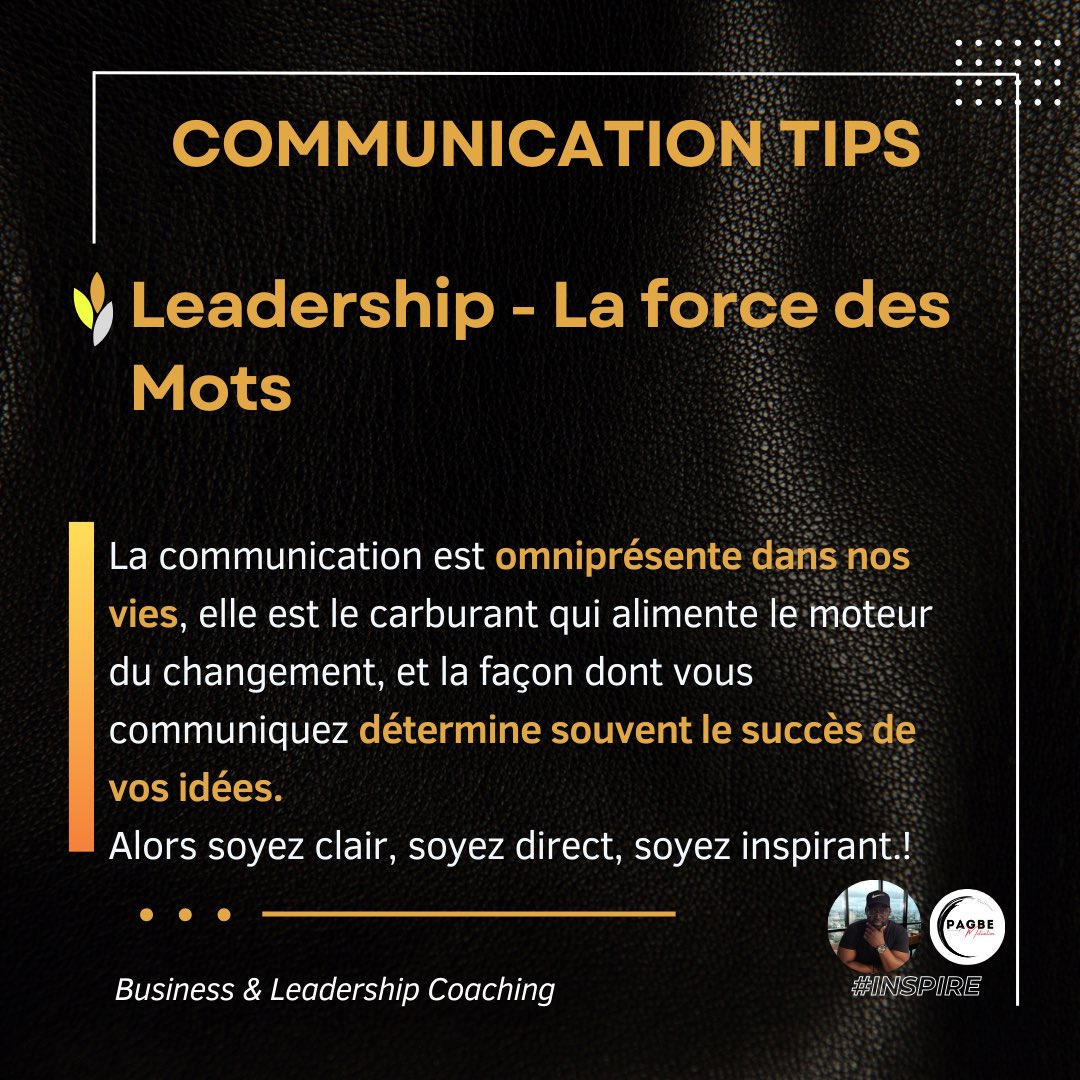 PagbeMativation's tweet photo. La communication est omniprésente dans nos vies, elle est le carburant qui alimente le moteur du changement, et la façon dont vous communiquez détermine souvent le succès de vos idées.
Alors soyez clair, soyez direct, soyez inspirant.! #communication #leadership #entrepreneur https://t.co/5JAANPLb5y