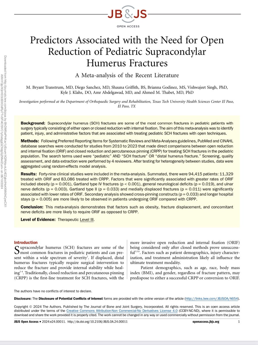 Dr Ahmed Thabet MD,Ph.D (@md_thabet) on Twitter photo Excited to share our recently published paper that provides insights into the decision-making process for determining which fractures may require open reduction. Check it out 👇!Thank you <a href="/Amrorthopedic/">Amr Abdelgawad</a> <a href="/btranstrum/">Bryant Transtrum, MD</a>
A big thank you🙏<a href="/jbjs/">J Bone & Joint Surg</a> <a href="/POSNA_org/">POSNA</a>
journals.lww.com/jbjsoa/fulltex… Excited to share our recently published paper that provides insights into the decision-making process for determining which fractures may require open reduction. Check it out 👇!Thank you <a href="/Amrorthopedic/">Amr Abdelgawad</a> <a href="/btranstrum/">Bryant Transtrum, MD</a>
A big thank you🙏<a href="/jbjs/">J Bone & Joint Surg</a> <a href="/POSNA_org/">POSNA</a>
journals.lww.com/jbjsoa/fulltex…