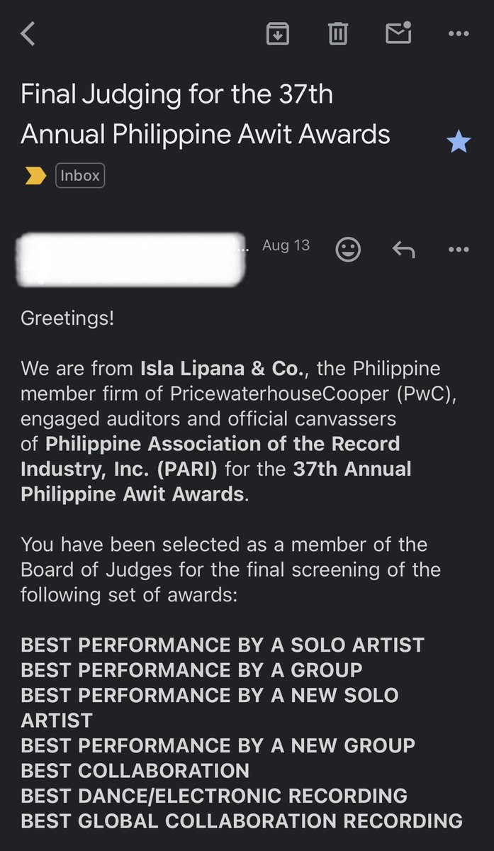 brenan_e's tweet photo. Thank you for having me again to be one of your judges for this yearβs #AwitAwards πππ
#37thAnnualPhilippineAwitAwards
#FinalJudging https://t.co/9e5iOPVk9f