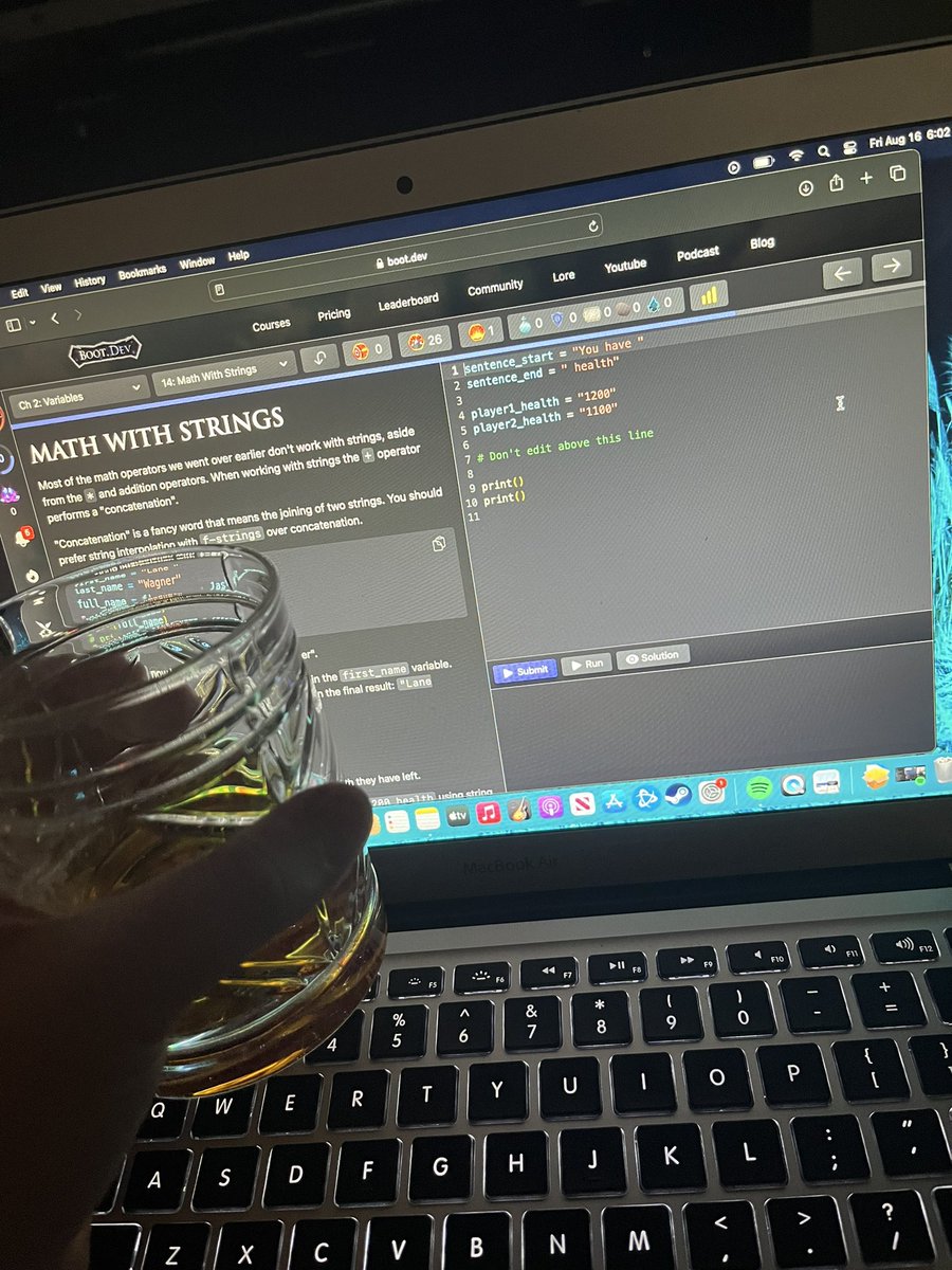 coliathtv's tweet image. F-string learning with boot.dev #coding #code #bootdev