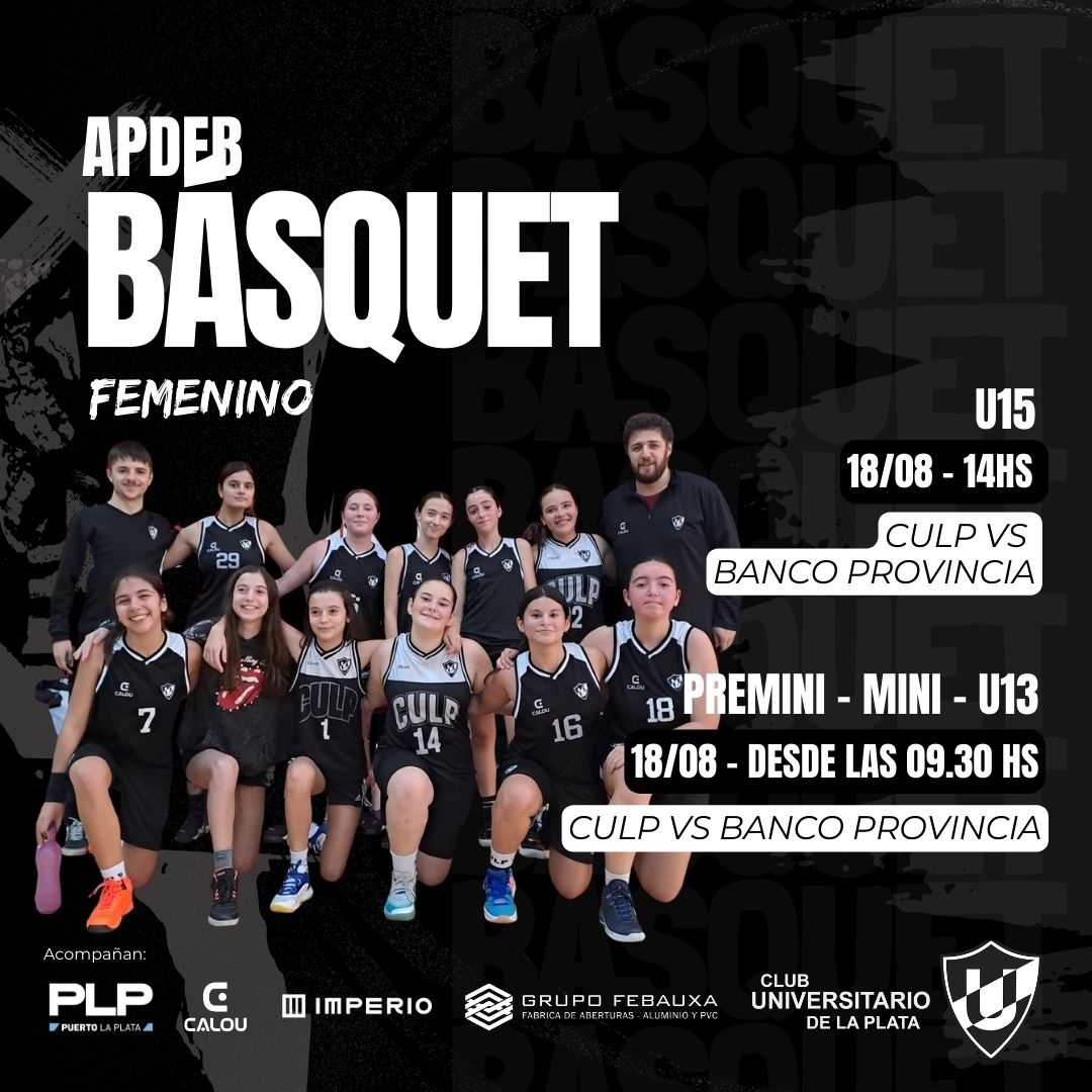 Basquet: El femenino (premini-mini-U13) visita a Banco Provincia
<a href="/BasquetCULP/">BasquetCULP</a> <a href="/BasquetLaPlata/">APdeB</a> <a href="/ClubBPLP/">Club Banco Provincia La Plata</a>