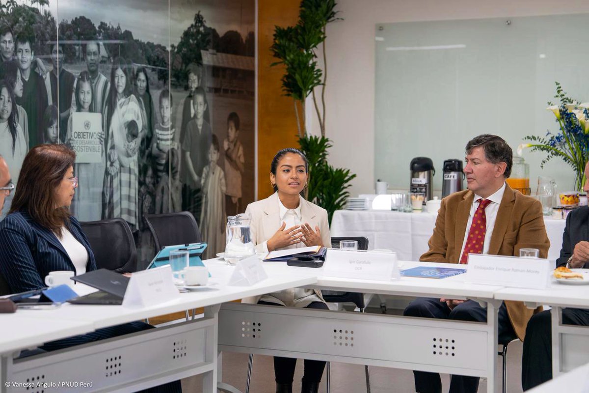 ONUPeru's tweet photo. #JuventudesPeruanas que apuestan por el futuro

Coordinador residente @GarafulicIgor, representantes de entidades ONU🇺🇳 y embajador Enrique Román @PeruEnLaONU dialogaron sobre apoyo a prioridades de desarrollo 🇵🇪, preparativos para #CumbredelFuturo y participación de la juventud. https://t.co/zaZcKv2U2i