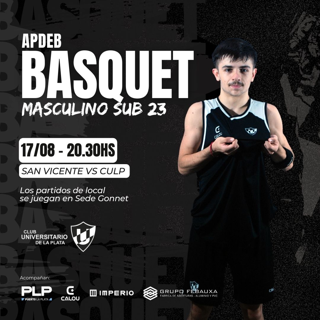 Basquet: La sub-23 visita a San Vicente por una nueva fecha de la APdeB
<a href="/BasquetCULP/">BasquetCULP</a> <a href="/BasquetLaPlata/">APdeB</a>