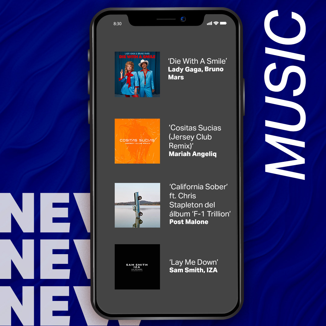UniversalMPeru's tweet photo. 🔊NUEVA MÚSICA🔊 dale play en tu plataforma favorita a los lanzamientos de esta semana 🖤
#LadyGaga #MariahAngeliq #PostMalone #SamSmith #Hozier #KatsEye #DjSnake #Picus #Rmand #LocoEscrito #Vale https://t.co/OV22fVBy3Q