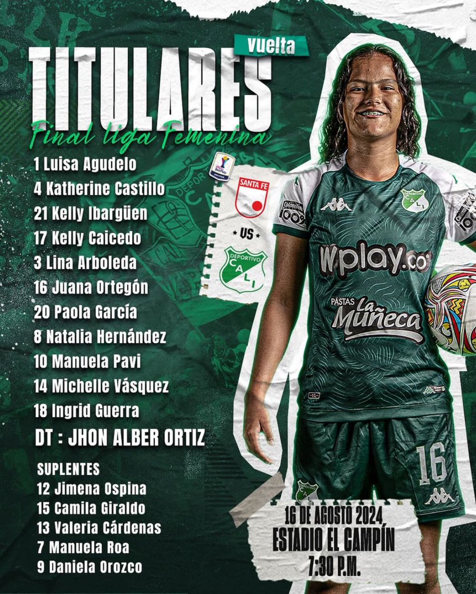 Fut_Local's tweet image. La pelota para @LeonasSantaFe está a punto de rodar⚽️. Conoce a las 11 #Leonas🦁 elegidas por Omar Ramírez para disputar la final de vuelta, contra @CaliFemenino en la #ligafemeninabetplaydimayor
