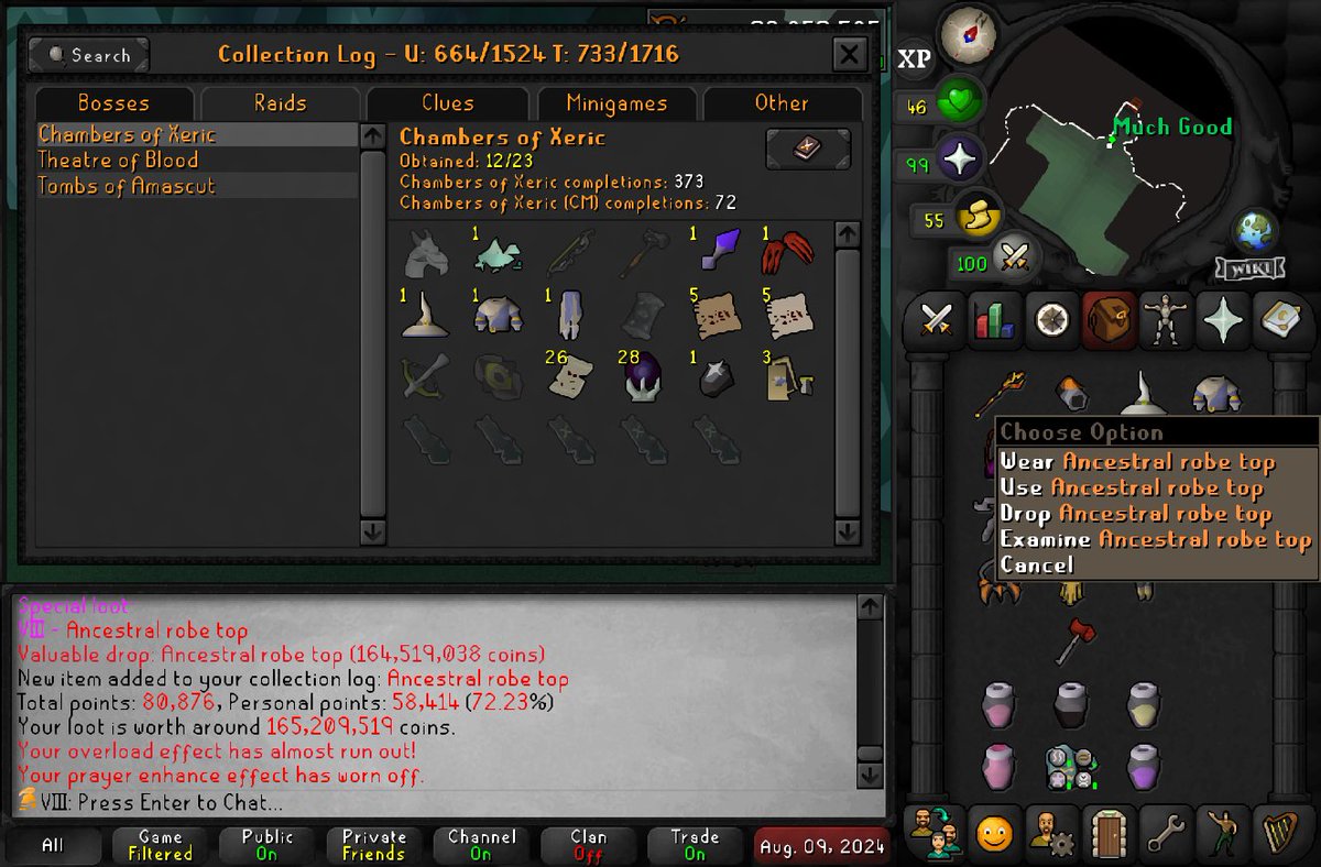 VIII_OSRS's tweet photo. Ancestral top &amp; full ancestral completed
+ 3 very spooned twisted kits &amp; dust
- Dust - 32 KC
- Kit #1 - 47 KC
- Kit #2 - 60 KC
- Kit #3 - 62 KC

The Tbow remains.. https://t.co/jJABERmx6q