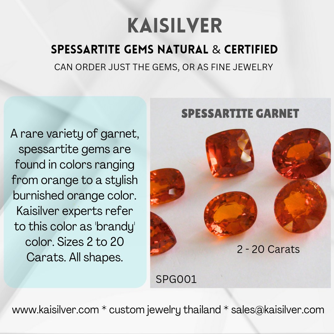 RampzM's tweet image. Spessartite gemstones, natural and certified. Custom cut spessartite in sizes up to 20+ carats. A pleasant brandy color, perfect for spessartite rings or other jewelry.  #spessartite #jewelrythailand #kaisilver #biggemstones ... jewelrythailand.org/spessartite-ga…