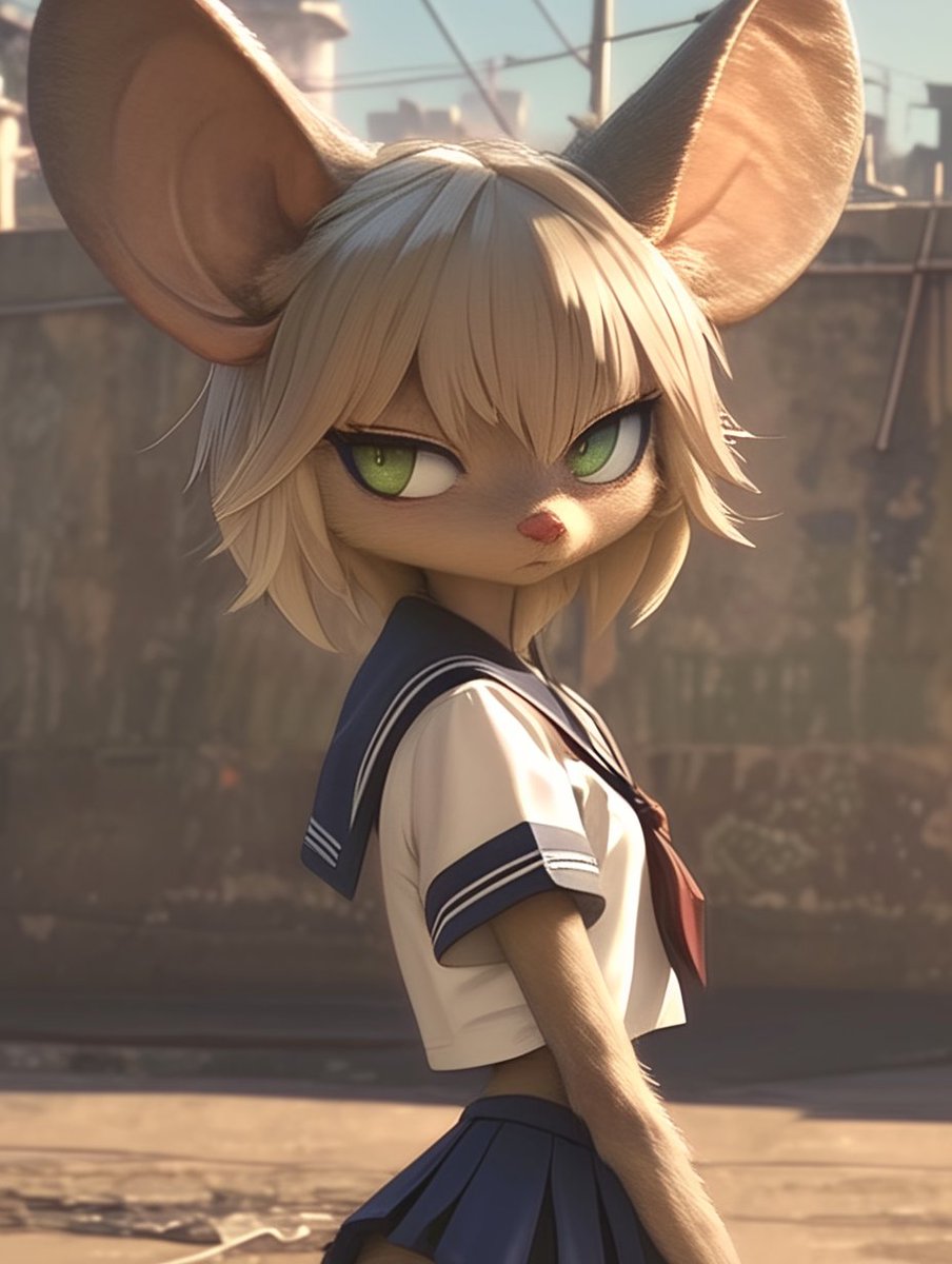 AIMonster_AIM's tweet photo. QT Your Tsundere 😒

No I wasn't looking at you... You just happened to be standing where I was looking. 😒🐭 #MouseWeek #FurryFriday #AIArtCommuity https://t.co/FNo2v9FRMh