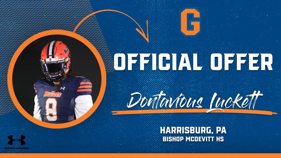 Dontavious Luckett (@dontaluckett) on Twitter photo #AGTG After a great conversation with <a href="/_CallMeCoachK_/">Coach K</a> I’m blessed to receive my first offer from <a href="/GburgFB/">Gettysburg College Football</a>
@Rmackes
<a href="/dannylan51/">danny lansanah</a>
<a href="/CoachWeachter/">Jeff Weachter</a>
<a href="/Holtonsr23/">Howard Holton sr</a> #AGTG After a great conversation with <a href="/_CallMeCoachK_/">Coach K</a> I’m blessed to receive my first offer from <a href="/GburgFB/">Gettysburg College Football</a>
@Rmackes
<a href="/dannylan51/">danny lansanah</a>
<a href="/CoachWeachter/">Jeff Weachter</a>
<a href="/Holtonsr23/">Howard Holton sr</a>