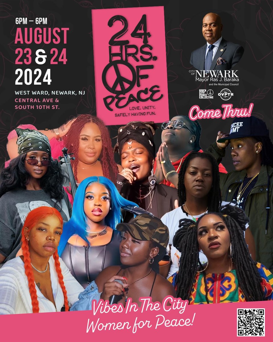 vibesinthecity's tweet photo. One week away. Big thank you to 24 HRS Of Peace and @CityofNewarkNJ for giving us an opportunity to Curate a Segment of this year’s event. Looking forward to seeing these amazing Women hit the stage. Pull up #vibesinthecity #GoodVibesOnly https://t.co/PSA3vW9O41