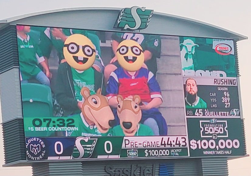 GreyCupBound's tweet image. Bwahahaha Let's go #Riders! #CFLGameDay #AllInFun Bienvenue #Als fans