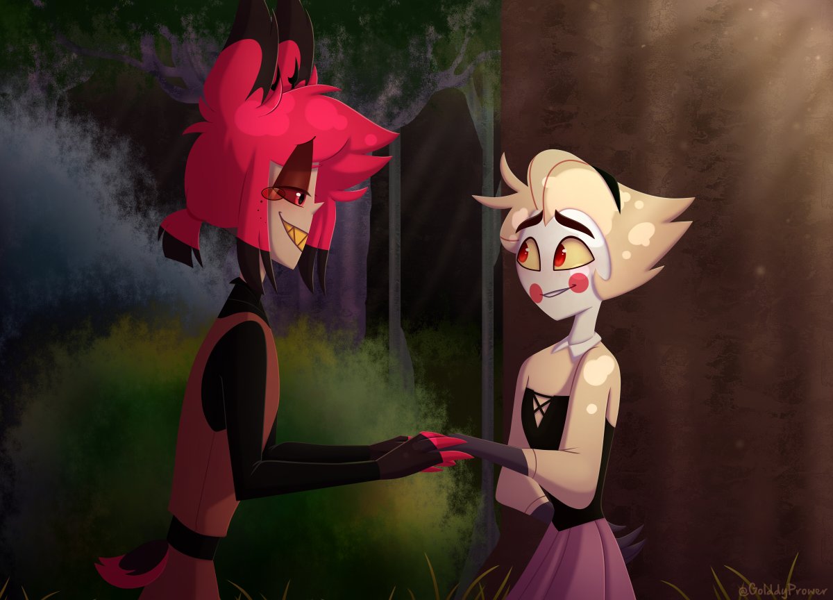 More of the Radioapple au 'Sleeping beauty', first meeting in the forest ❤️

#HazbinHotel #HazbinHotelFanart #RadioApple #Lucifer #LuciferHazbinHotel #Alastor #AlastorHazbinHotel