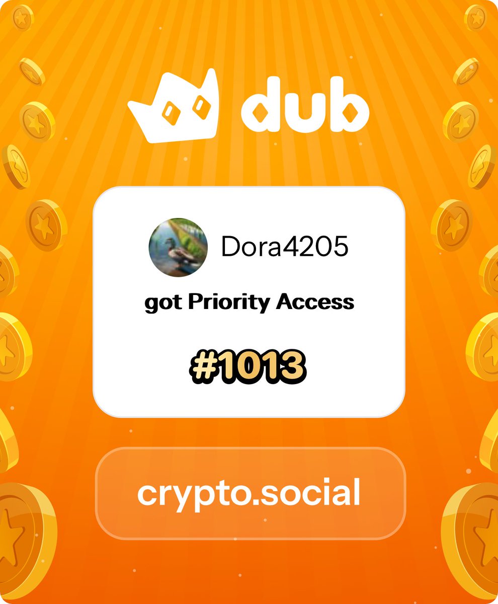 Dora05ss's tweet photo. I just got Priority Access to Dub! Let’s make memecoins PvE again. Get in early™. https://t.co/IqaO3WuPp1 https://t.co/DFMDpRl8TQ