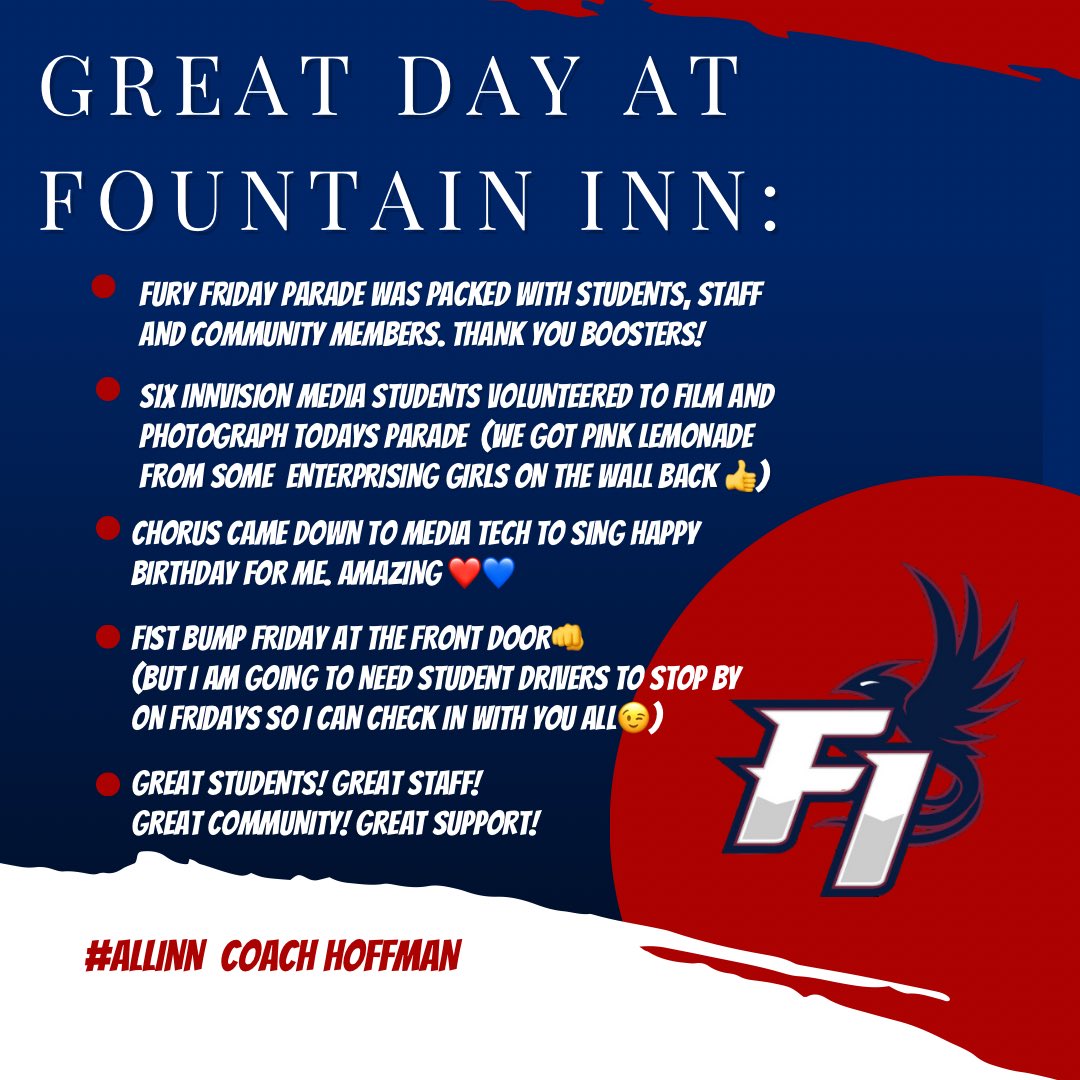 INNvision_FIHS's tweet photo. Sometimes you just got to sit back and appreciate things. #INNvision #FIHS #Fury #ALLINN https://t.co/sMRGMMSYhD