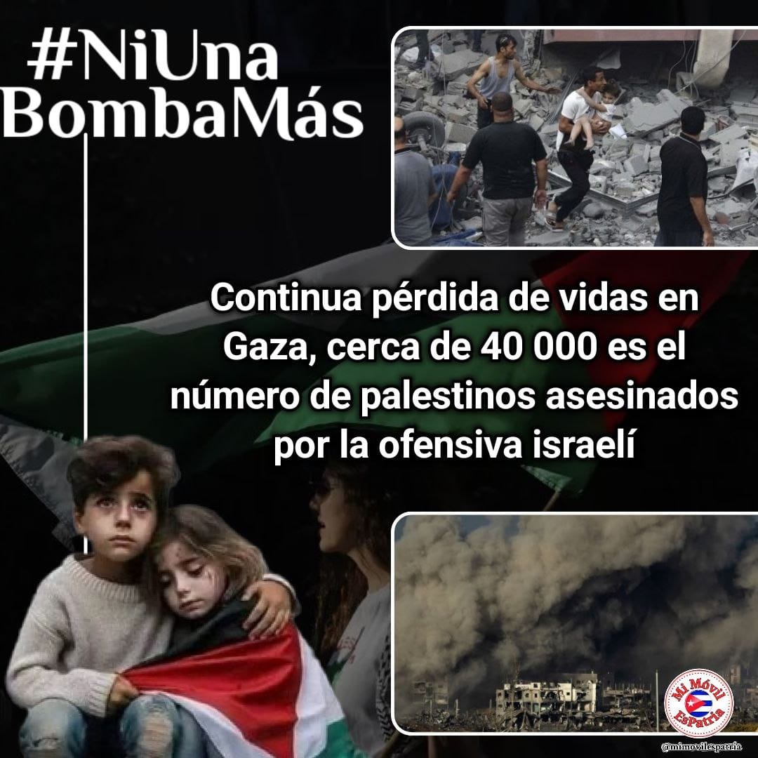 #Cuba denuncia la masacre al pueblo palestino, el sufrimiento de miles de inocentes que les han cegado su vida y sus sueños. <a href="/DiazCanelB/">Miguel Díaz-Canel Bermúdez</a> <a href="/DrRobertoMOjeda/">Dr. Roberto Morales Ojeda</a> <a href="/SalvadorValdesM/">SalvadorVM</a> <a href="/MMarreroCruz/">Manuel Marrero Cruz</a> <a href="/EmilioLozadaG/">Emilio Lozada García</a> <a href="/IzquierdoAlons1/">Livan Izquierdo Alonso</a> <a href="/RoselysSandoval/">🇨🇺Roselys Sandoval🇨🇺</a> <a href="/mariofsabines/">Mario Sabines Lorenzo</a>