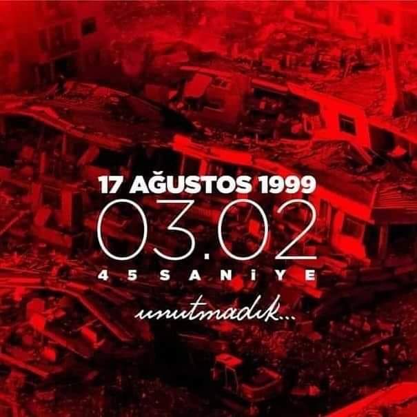 25. yıl dönümünde asrın felaketi 17 Ağustos 1999 Marmara depreminde hayatını kaybeden vatandaşlarımızı, Deprem  Şehitlerimizi saygı ve rahmetle anıyorum. 

#17AğustosMarmaraDepremi
#UnutmadıkUnutmayacağız