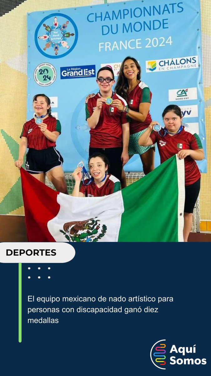El equipo mexicano de nado artístico para personas con discapacidad ganó diez medallas

aquisomos.ar

#Paris2024 
#mexico
#diacapacidad 
#inclusion