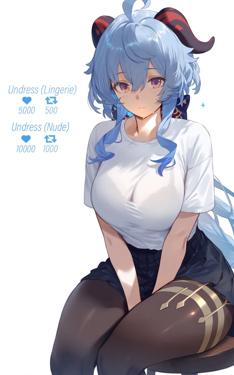 SetsuManga2's tweet image. Ganyu - Undressing Challenge 🥥🐐