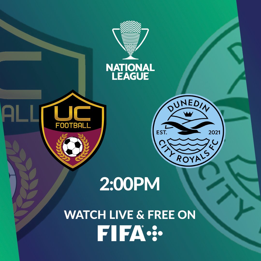 From 2:00pm, watch the clash between UC Football and <a href="/DCRoyalsFC/">Dunedin City Royals FC</a> in the Southern League!

plus.fifa.com/en/content/uni…

#NZNationalLeague #NZFootball