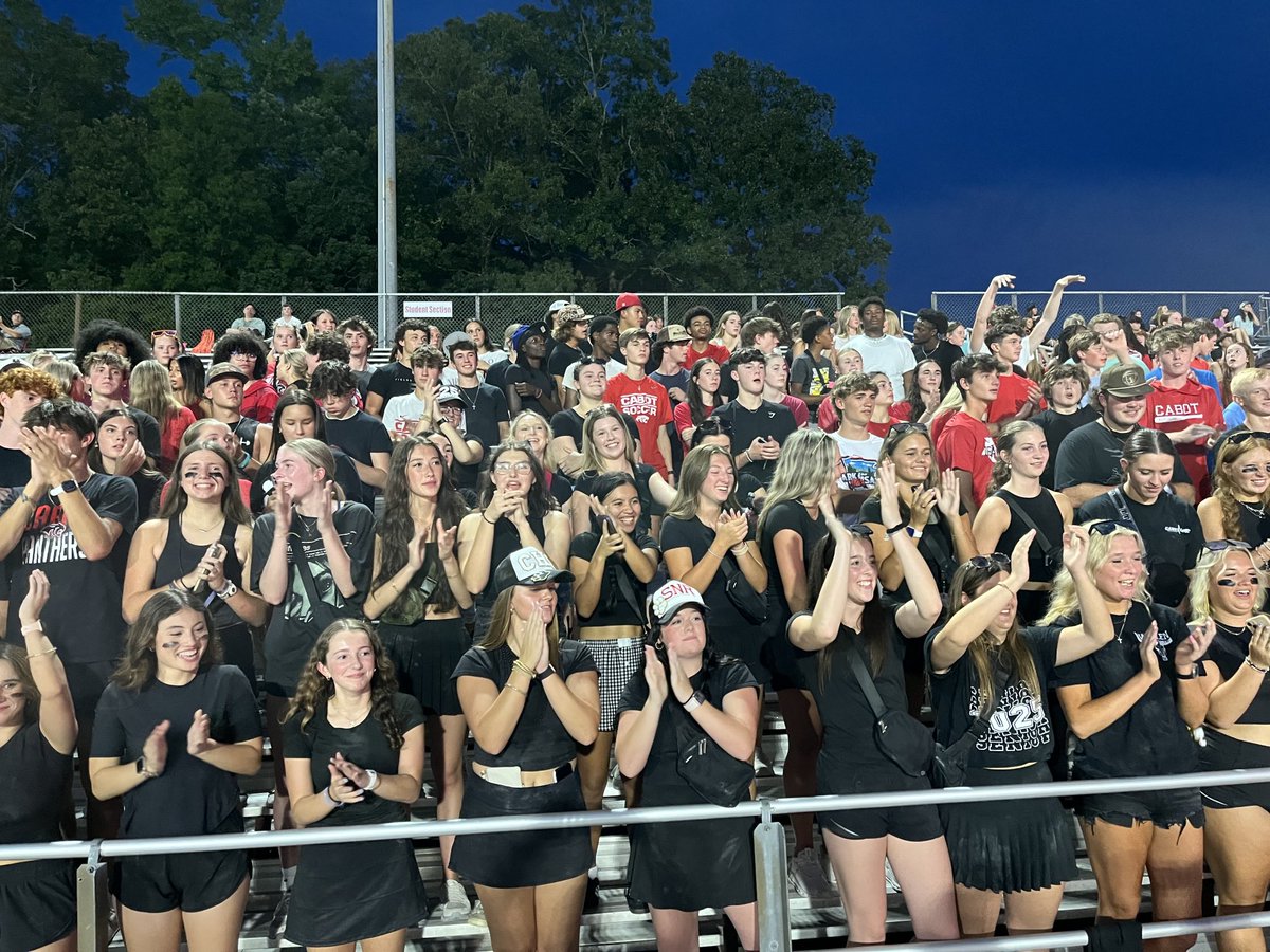 CabotHigh's tweet photo. CHS students are out in force supporting their Cabot Panthers! #bestofchs https://t.co/4fgII8mgVQ