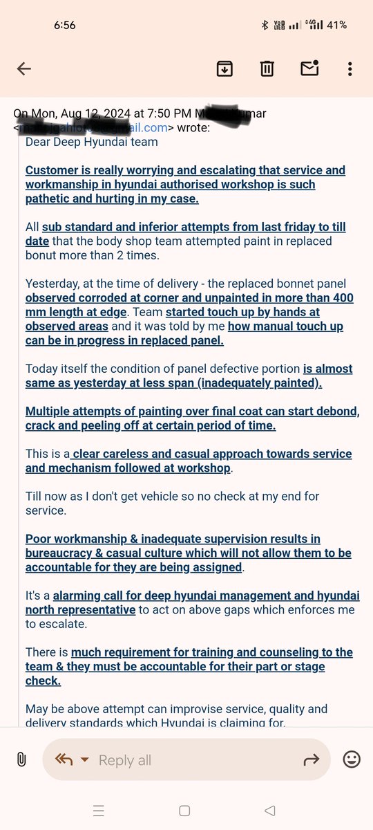 Ermannugahlot's tweet photo. @HyundaiIndia @HMGnewsroom @Hyundai_Global @HyundaiK 

Pathetic service and sub standard works https://t.co/kftgn4TyqJ