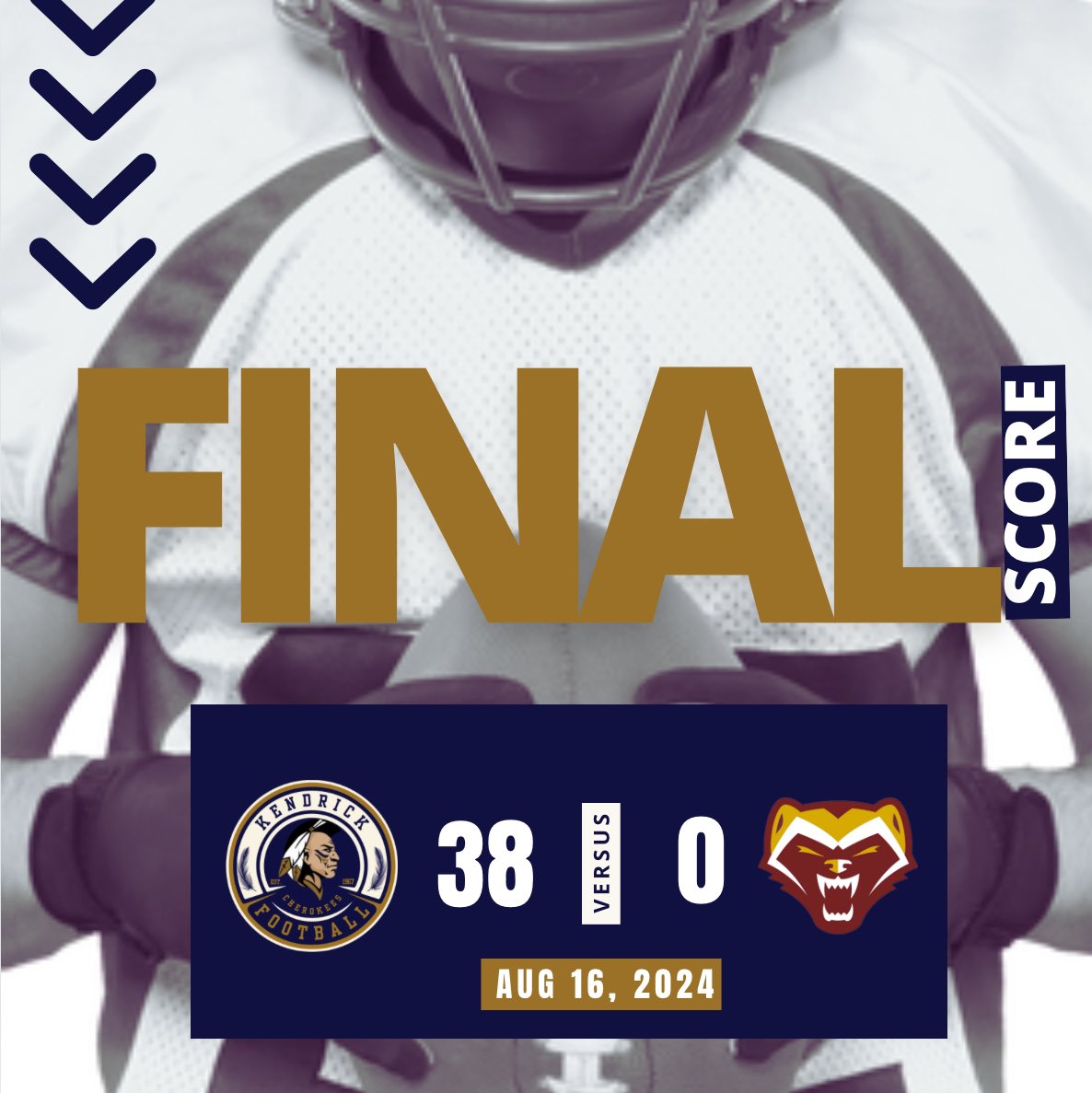 KHSFootball_'s tweet image. It’s a ✨win✨for the Kendrick Cherokees football team first game of the season!🏹  #Newktown #cherokeenation #Kendrickhighschool #FearTheSpear #letswork