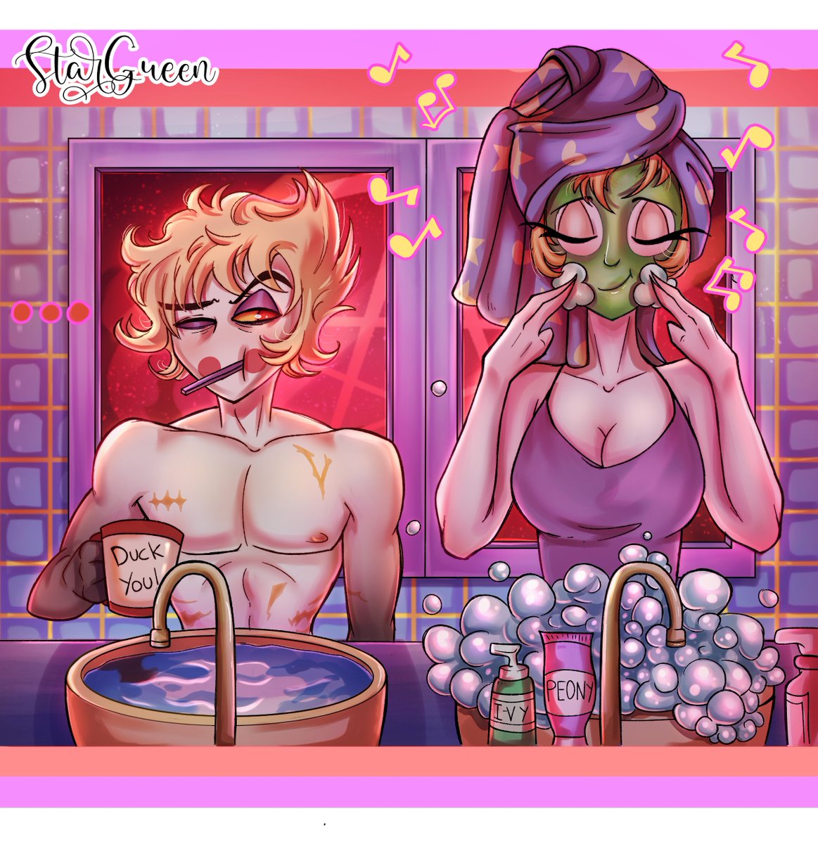 Star__Green's tweet photo. Day 6: Morning Routine ๐- Lucilith
.
.
.
#LucilithWeek2024 #Lucilithweek #HazbinHotelLucifer #HazbinHotelLilith #Lucilith https://t.co/Dr9n3LV4l5