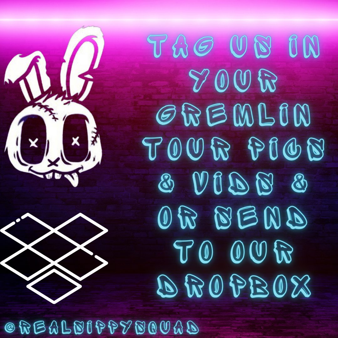 It's time for the Gremlin Tour to begin! Please tag us on your stories &amp; posts or send them to our dropbox below. 🔽🔗 Are you ready to become a feral gremlin with <a href="/SippyAu/">Sippy 😈</a> ?! 😈🐰

dropbox.com/scl/fo/pxnpkli…