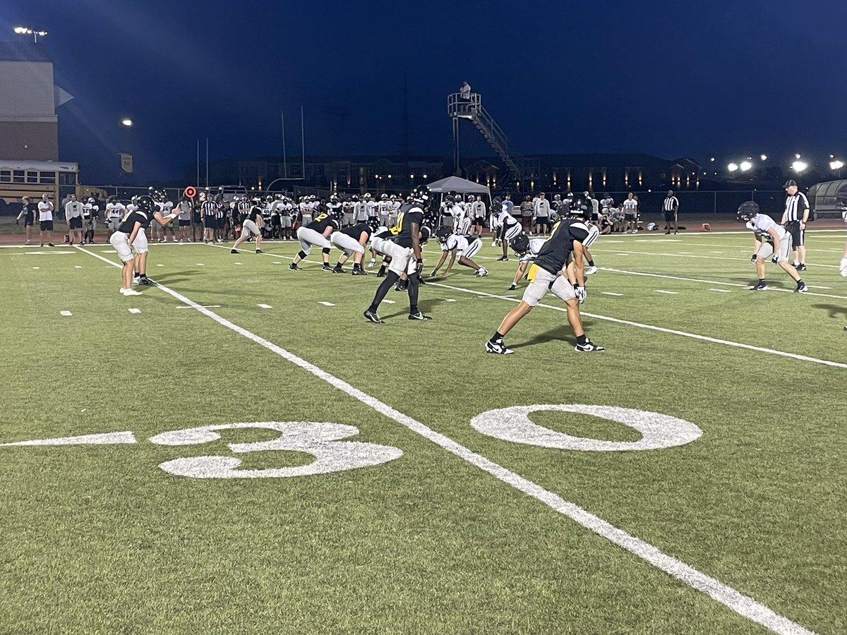 Full house tonight for @2018Memorial first football scrimmage of the season against Panther Creek HS.