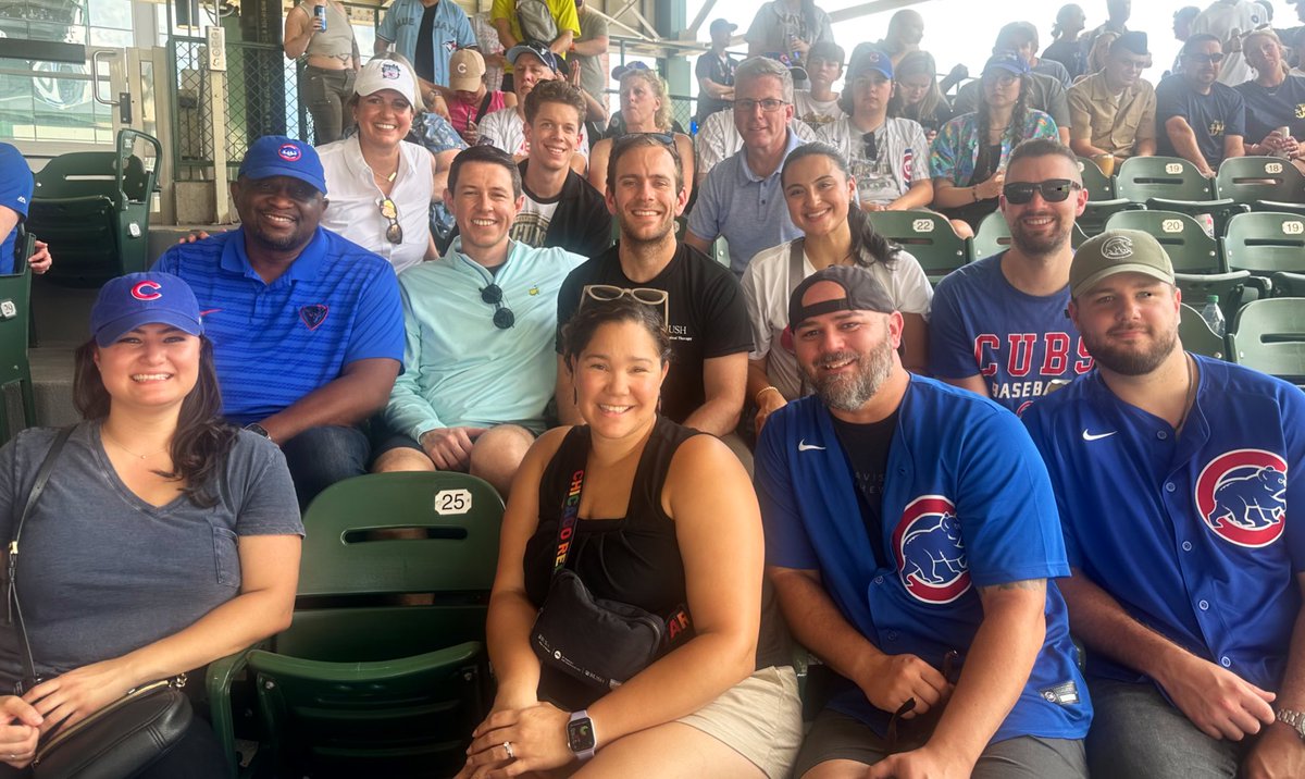 TStapletonDPU's tweet photo. Great afternoon at the Friendly Confines with our tremendous partners from RUSH Physcial Therapy (@novacare). 

#FlyTheW | @Cubs https://t.co/Fd0ZZfruhw