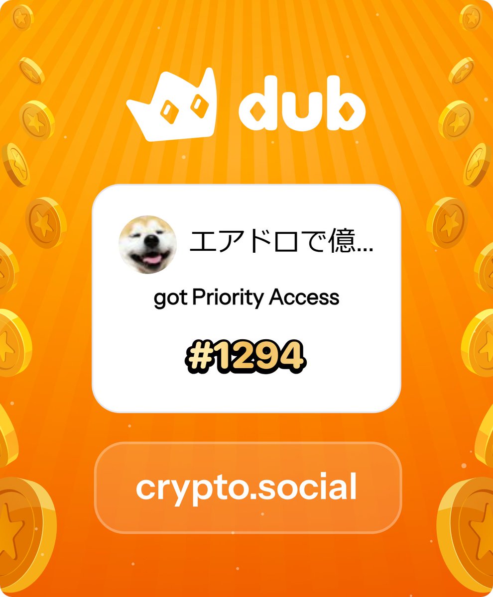 bitcoin0024's tweet photo. I just got Priority Access to Dub! Let’s make memecoins PvE again. Get in early™. https://t.co/wbJUaRLoY1 https://t.co/MyOKyARojl