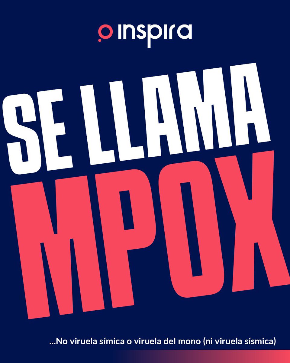 InspiraCambioAC's tweet photo. Ante el nuevo brote de #MPOX es muy importante no propagar información estigmatizante. 

Etiqueten aquí a su medio favorito 👀 https://t.co/Fn78F5gG5E