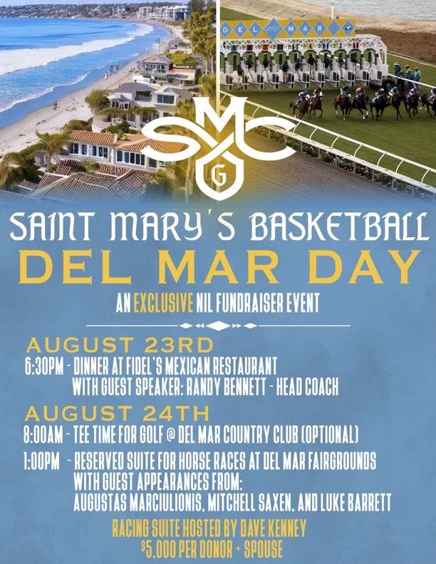 MikeyLewis05's tweet image. Check out gaelsnil.com/del-mar-day/ to join in the SMC Basketball Del Mar Day! We appreciate your support.