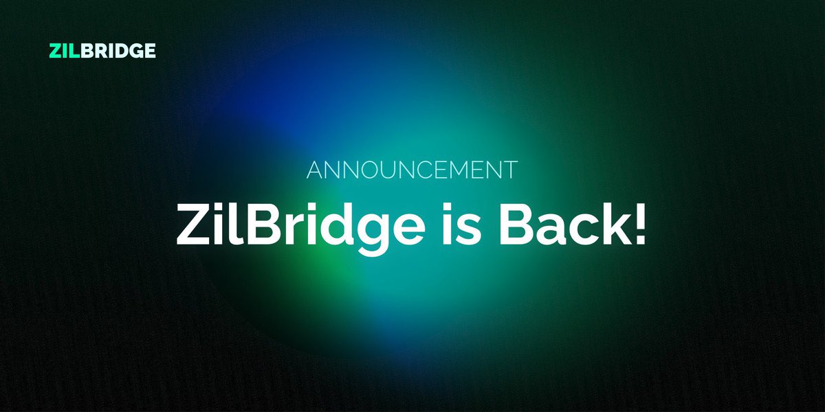 #ZilBridge is officially back!

Users can now resume their activities on ZilBridge without any disruptions.

Thank you for your patience!

zilswap.io/bridge