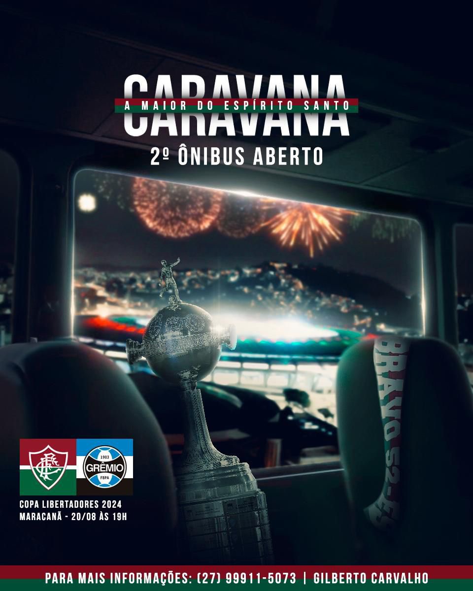 Bravo52ES's tweet photo. ÔNIBUS 02 ABERTO 🚌🚌🇭🇺

VAMOS PARA MAIS UMA CARAVANA HISTÓRICA! VEM COM O ALENTO CAPIXABA A MAIOR OFF-RJ 🇭🇺

FLUMINENSE x Grêmio - OITAVAS DE FINAL 🏆🇭🇺 - 20/08
VALOR: R$350,00 (Sem Ingresso)
Com Ingresso consulte os Valores https://t.co/sO2XpWA02p