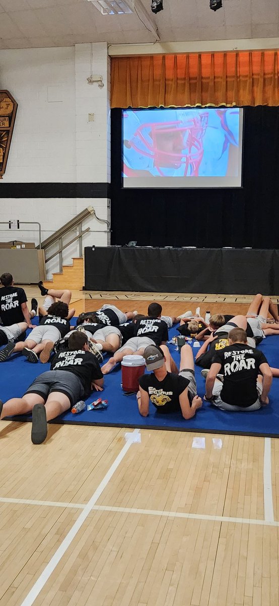 Team decal and movie night!  Enjoyed some time together after a great 1st week!!  "Pain heals, chick's dig scars, glory last forever"--Shane Falco