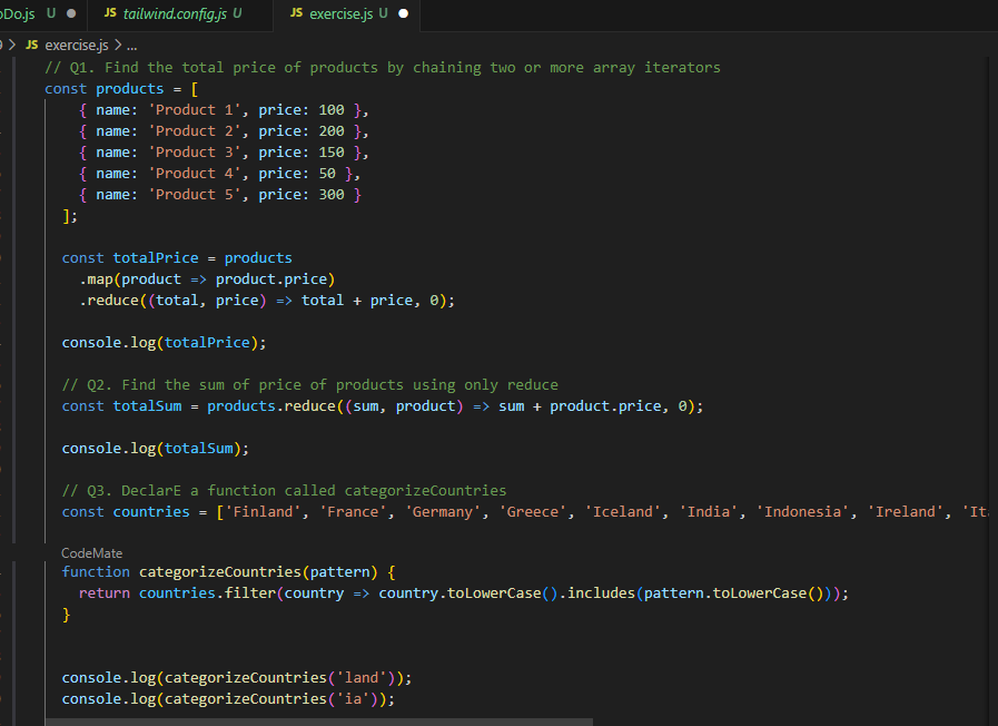 Sly_Softs's tweet photo. Day 35 of #100DaysOfCode:  Explored higher-order functions by solving exercises related to array iterators like .map(), .filter(), and .reduce(). 
#
30DaysOfJavaScript by @Asabeneh

#EnrollWithSTS @stechie_school https://t.co/L1jeQoQqL9
