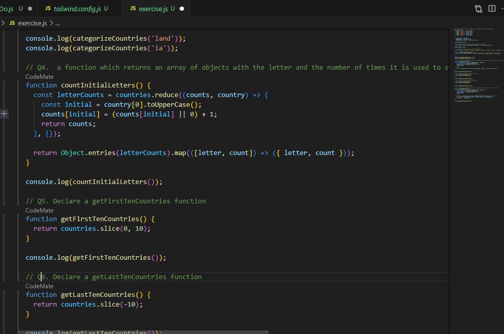 Sly_Softs's tweet photo. Day 35 of #100DaysOfCode:  Explored higher-order functions by solving exercises related to array iterators like .map(), .filter(), and .reduce(). 
#
30DaysOfJavaScript by @Asabeneh

#EnrollWithSTS @stechie_school https://t.co/L1jeQoQqL9