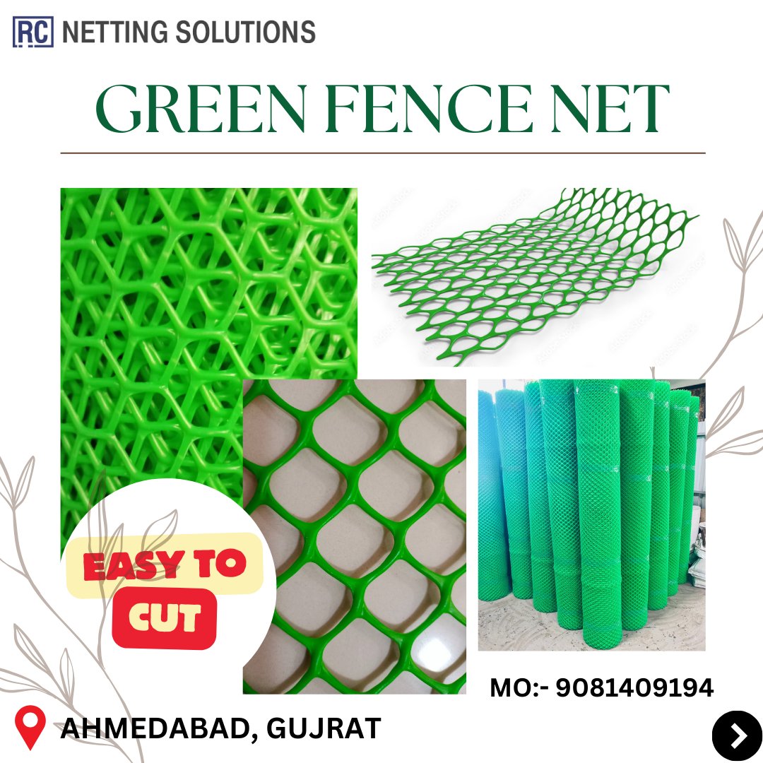 RCnetting's tweet photo. Garden Fence is used for fencing to the farms &amp; gardens because of its flexibility, Strength, and Weather Resistance, light Weight and Long Lasting and also no chance of animal hurting.
#greenfence #fencingnet #rcnettingsolutions https://t.co/I7m84QBXRN