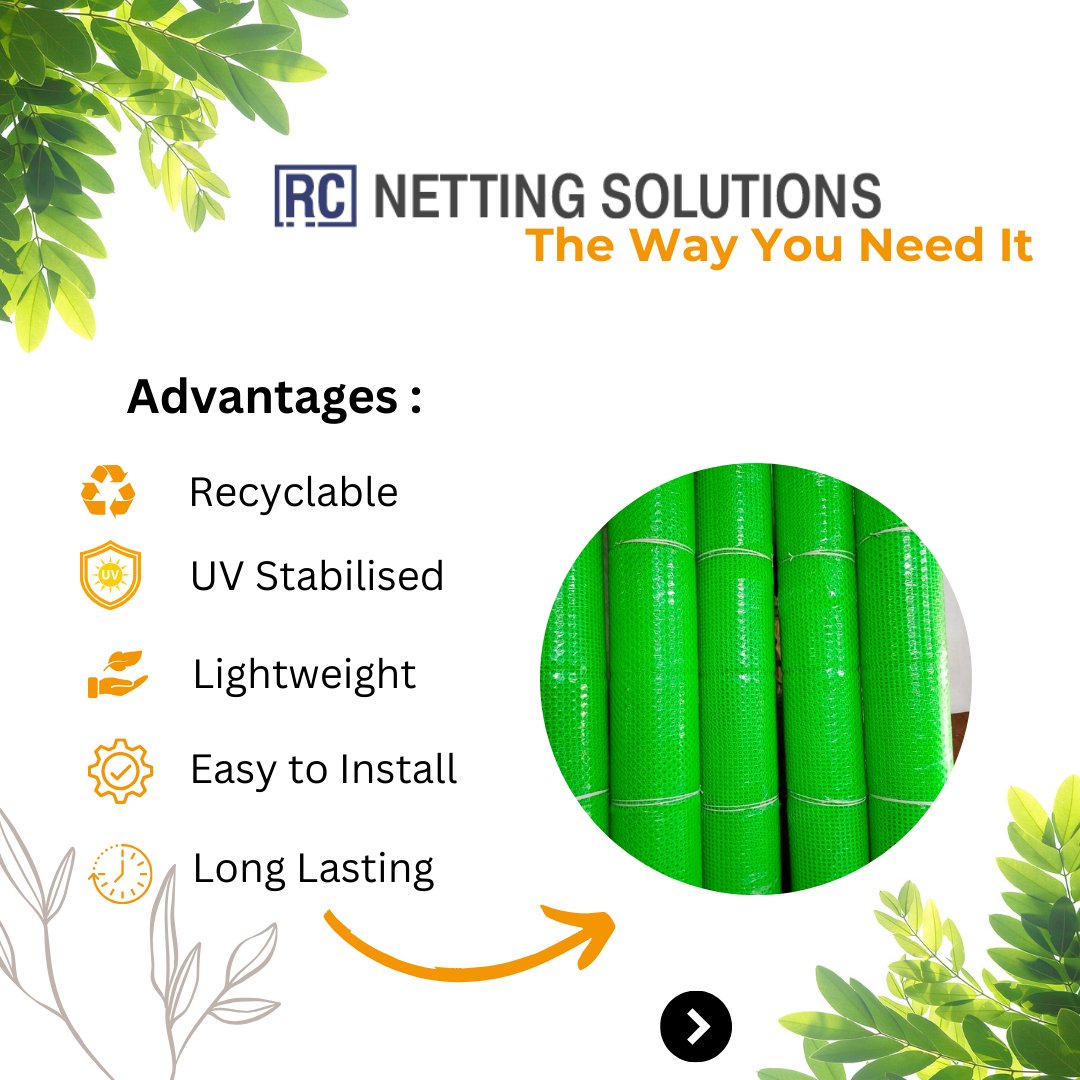 RCnetting's tweet photo. Garden Fence is used for fencing to the farms &amp; gardens because of its flexibility, Strength, and Weather Resistance, light Weight and Long Lasting and also no chance of animal hurting.
#greenfence #fencingnet #rcnettingsolutions https://t.co/I7m84QBXRN