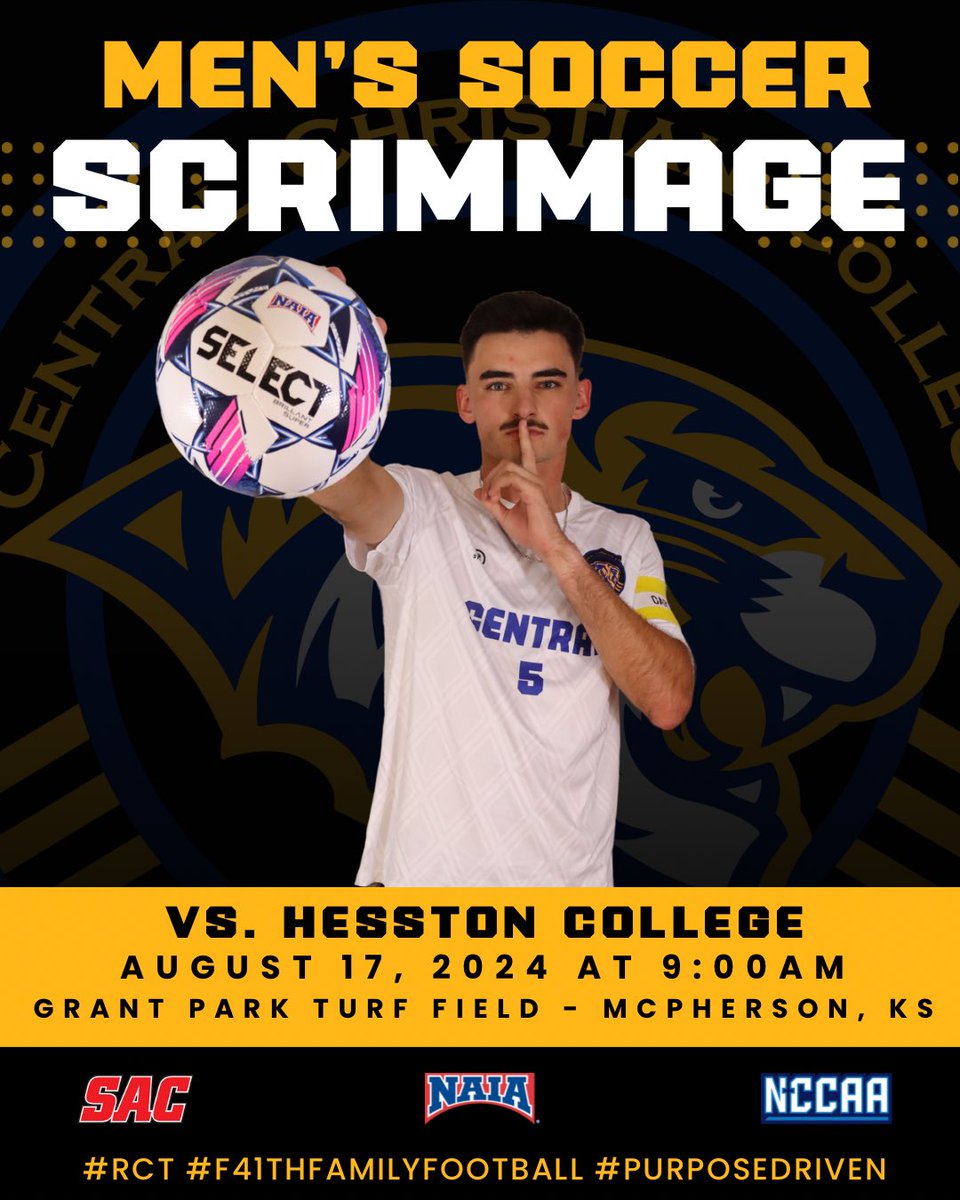We get our season started tomorrow morning!  Looking forward to seeing our guys continue their growth!

🆚 Hesston College
⏰ 9:00 am
📍Grant Park Turf Field
#RCT #F41thFamilyFutbol #PurposeDriven