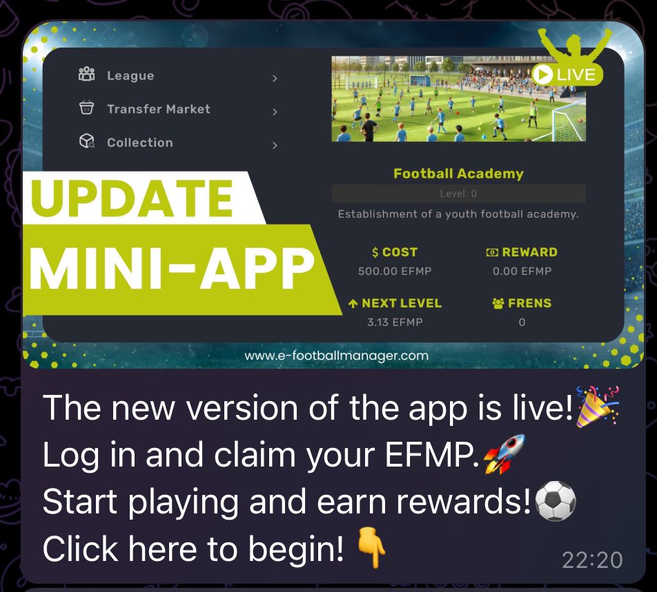 MarekPorwol's tweet photo. ENGLISH 🇬🇧

🎉ATTENTION CONTEST! 💸 

I have a GIVEAWAY for you this time $ 100 + 50 EFMP! 🎉 

I have a prize pool worth $ 100 to give away to active players who advance to the @Hajsoholicy team in the ranking! 

Additionally, everyone who registers from the ambassador's link, an additional 50 EFMP to start! 💰 

✅ RULES: 

1. @EFM_TON and @MarekPorwol and @hajsoholicy are falling 

2. Like this post 

3. Retweet ten posts and tag 2 friends 

4. Save ten posts to X 5. Join the game, store in the link: https://t.co/GkM8GyG9Yz 

6. Subscribe to my YT channel https://t.co/8kmrrH7Oe7 

7. As step verifiers, leave a screenshot of the custom that you subscribe to my YouTube channel and paste your ref-link in the comment for verification (only applies to those who entered the game from my link).

Ps. People who are exposed in the game not from my link can also receive prizes 🚀 Contest results September 8th 💰 We're going for that $EFM AirDrop!

——————————-

🇵🇱 POLISH 

🎉 UWAGA KONKURS ! 💸

Z okazji upgrade gry foodball manager, mam dla was GIVEAWAY tym razem $100 + 50 EFMP! 🎉

Mam dla Was pulę nagród o wartości $100 do rozdania dla aktywnych graczy, którzy pomogą nam awansować team @Hajsoholicy w rankingu! 

Dodatkowo, każdy, kto zarejestruje się z mojego linku ambasadora, otrzyma dodatkowe 50 EFMP na start! 💰

✅ ZASADY:

1. Obserwuj @EFM_TON i @MarekPorwol oraz @hajsoholicy 

2. Daj like pod tym postem

3. Podaj dalej ten post i oznacz 2 znajomych

4. Zapisz ten post na X

5. Dołącz do gry, klikając w link: 
https://t.co/GkM8GyG9Yz

6. Subskrybuj mój kanał na YT
 https://t.co/8kmrrH7Oe7 

7. Jako weryfikacja wykonanych kroków, zostaw screenshot potwierdzający to, że subskrybujesz mój kanał na youtube oraz wklej swój ref-link w komentarzu w celu weryfikacji (dotyczy tylko tych, którzy weszli do gry z mojego linku).

Ps. Osoby które są zarejestrowane w grze nie z mojego linku, też mogą liczyć na nagrody 🚀

Rozstrzygnięcie konkursu 8 Września 💰
Lecimy po tego AirDropa $EFM!