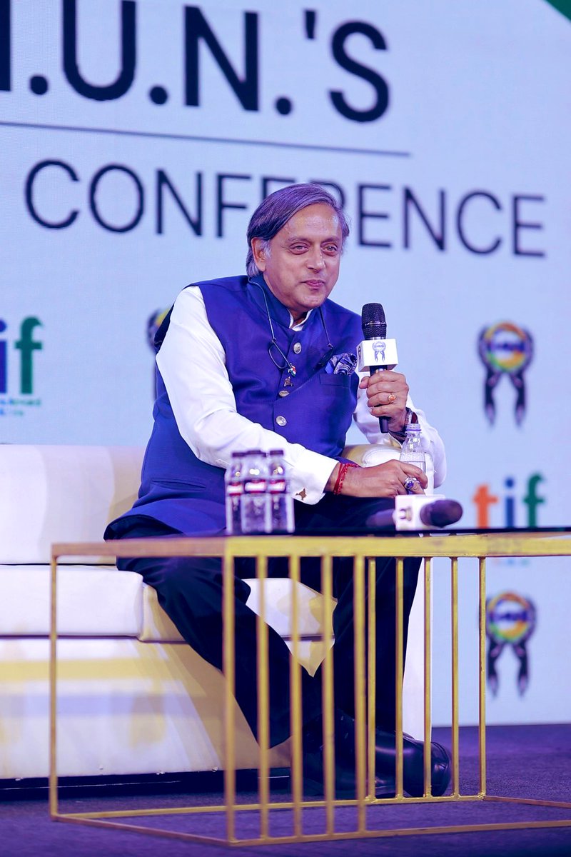 Shashi Tharoor (@shashitharoor) on Twitter photo My main lecture on Friday evening to the <a href="/iimunofficial/">I.I.M.U.N.</a> Championship Conference was on leadership lessons gleaned from a global perspective. My examples arranged from French history to Indian cricket, taking in some of my UN experiences on the way. Took questions from host My main lecture on Friday evening to the <a href="/iimunofficial/">I.I.M.U.N.</a> Championship Conference was on leadership lessons gleaned from a global perspective. My examples arranged from French history to Indian cricket, taking in some of my UN experiences on the way. Took questions from host
