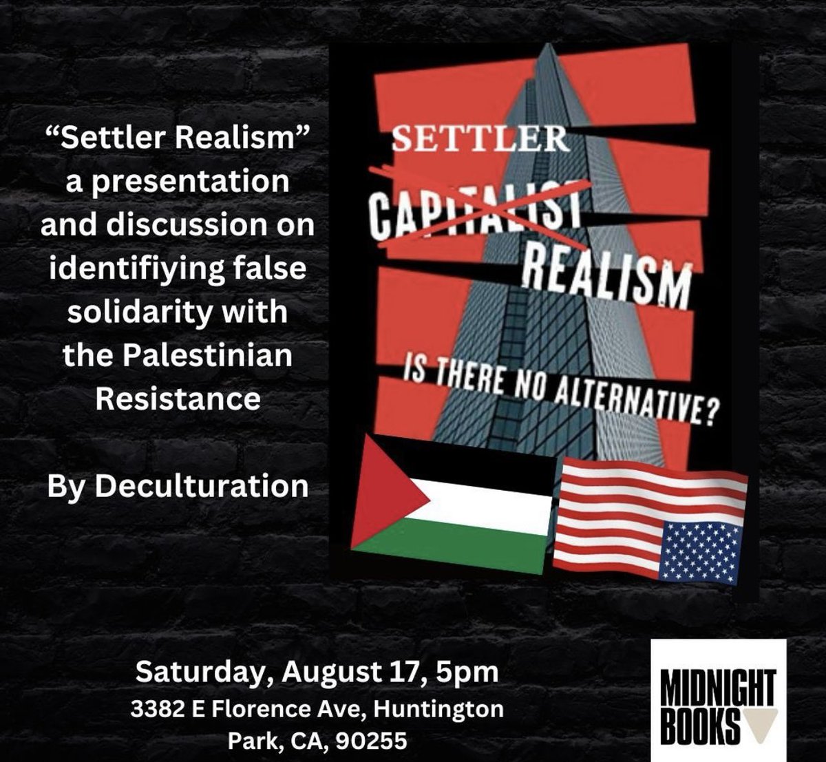 Deculturation 🔻 (@deculturation) on Twitter photo SETTLER REALISM presentation tomorrow <a href="/MidnightBooksLA/">MidnightBooks</a> at 5pm, my first step on what will develop into a larger project.
Shout out to <a href="/RickdaBuffalo/">Rick Tabenunaka - Decolonized Buffalo</a> lecture series SETTLER REALISM presentation tomorrow <a href="/MidnightBooksLA/">MidnightBooks</a> at 5pm, my first step on what will develop into a larger project.
Shout out to <a href="/RickdaBuffalo/">Rick Tabenunaka - Decolonized Buffalo</a> lecture series